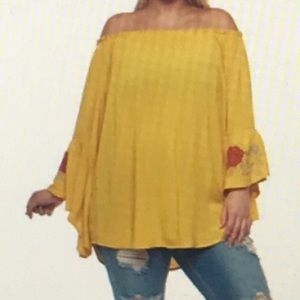 Miss LiLi Tops - 1x Plus Size Peasant Top with Bell Sleeves Miss LiLi Tops - 1x Plus Size Peasant Top with Bell Sleeves